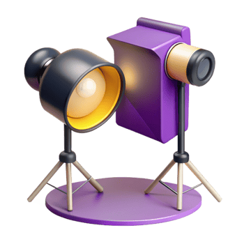 3D Render of Studio Lighting Equipment png