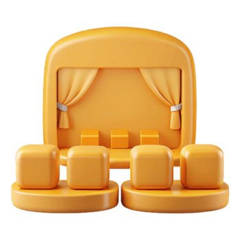 3D Render of a Stage with Seats png
