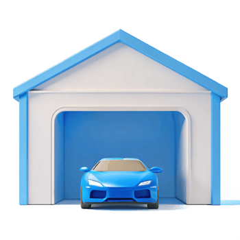 Blue Car in Garage png