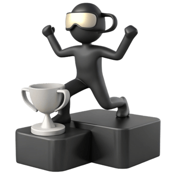 Celebrating Victory A 3D Rendering of a Champion Holding a Trophy png