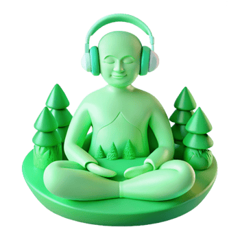 Meditating in Nature Find Peace and Tranquility with Headphones png