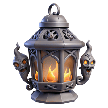Spooky Lantern with Glowing Ghosts png