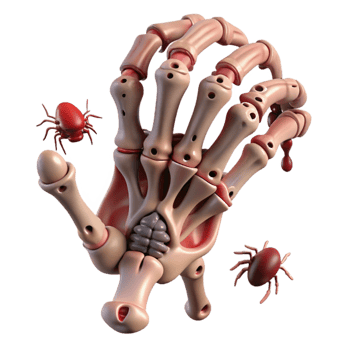 Creepy Hand with Ticks png