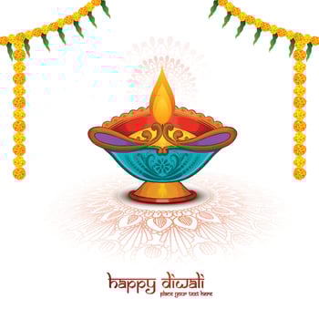 Traditional happy diwali card background vector