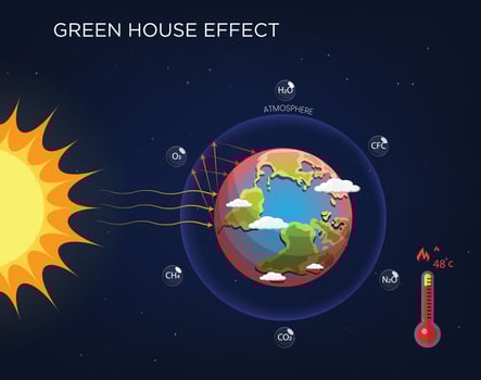Understanding the Greenhouse Effect How Earth's Atmosphere Traps Heat for Life vector