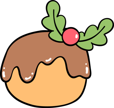 Groovy Retro Christmas cake cartoon doodle png
