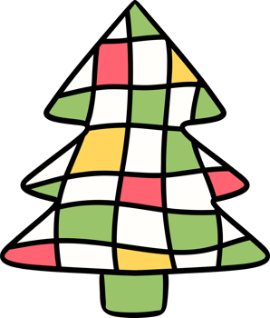 Groovy Retro Christmas disco tree cartoon doodle hand drawn png