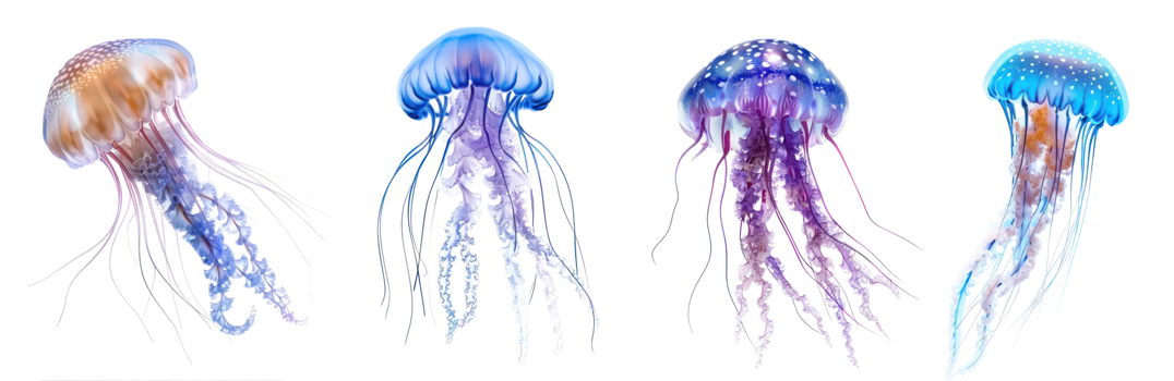 Jellyfish full body isolate on transparency background png