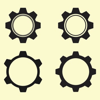 four gears on a yellow background vector