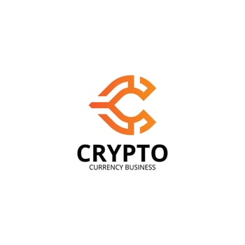 Digital crypto currency logo template. Cryptography symbol logo illustration. vector