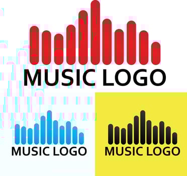 Music wave logo design for music company vector