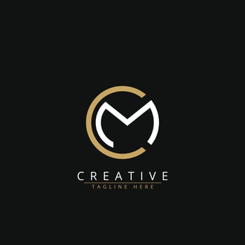 Abstract MC, CM Rounded Logo Monogram Letters vector