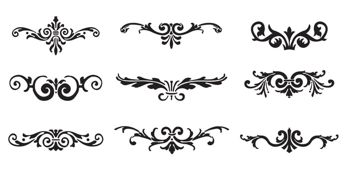 Set of decorative dividers elements. Vintage calligraphy collection vector