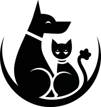 Dog and Cat Illustration Logo isolated on white background eps 10 vector