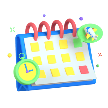 A calendar with a clock and a calendar png