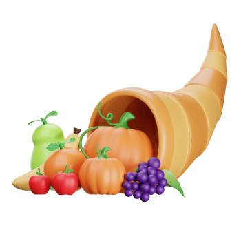 Cornucopia of fruits and vegetables png