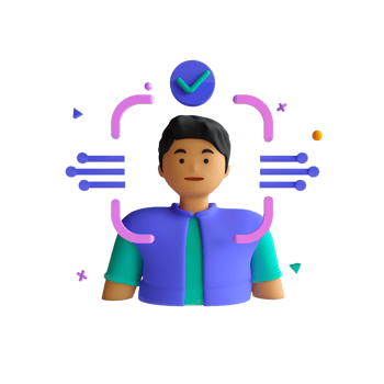 A man with a check mark on his face png