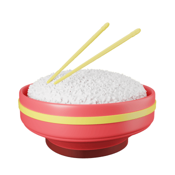 A bowl of rice with chopsticks in it png
