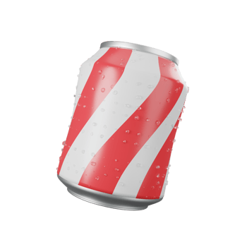 A can of soda with a red and white stripe png