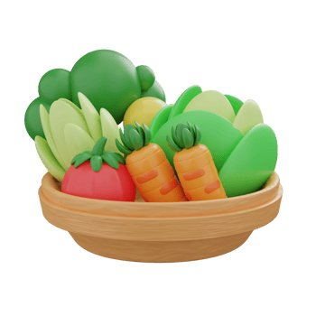 A wooden bowl filled with vegetables png