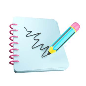 A notebook with a pencil and a pen png