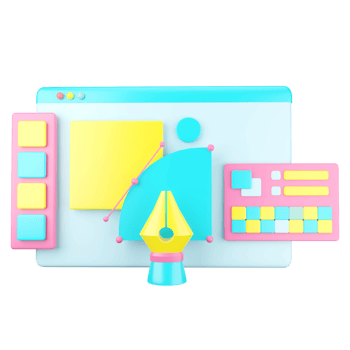 A computer screen with a pen and paper png