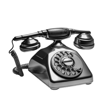 3d old metal telephone png
