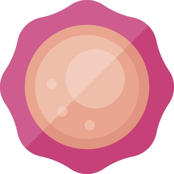 A pink round object with a white border vector