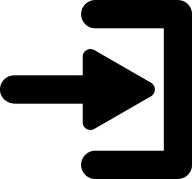 A black and white arrow pointing to the left vector