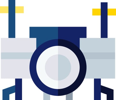 A blue and white robot with a yellow and blue head vector