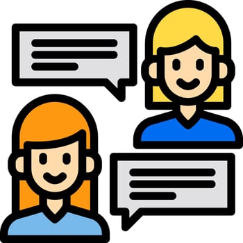 Two people with speech bubbles on a white background vector