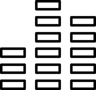 A black and white image of a building with a square vector