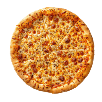 cheese pizza top view full length isolate on transparency background png