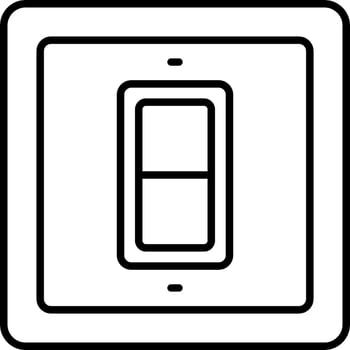 A black and white image of a light switch vector