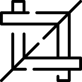 A black and white square with a line through it vector