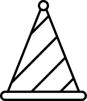 A black and white party hat icon vector