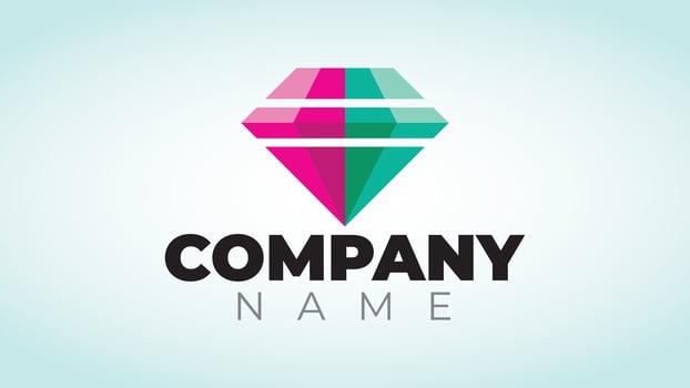 Diamond pink green Logo vector