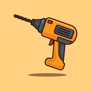 drill - cartoon illustration vector
