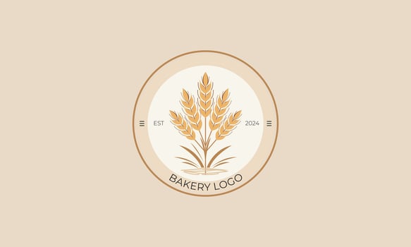 Modern bakery shop logo design for business, attach with cornflower icon vector