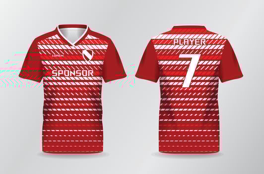 abstract red white lines jersey shirt template for sport uniform vector