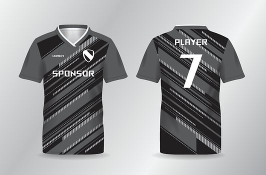 abstract lines black jersey mock up for football or soccer shirt and sport uniform template vector