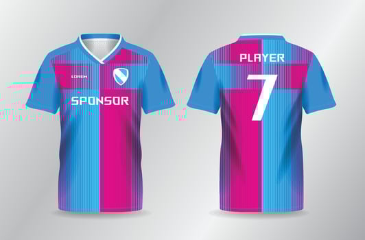 abstract light blue and pink lines sport uniform for jersey mockup template vector