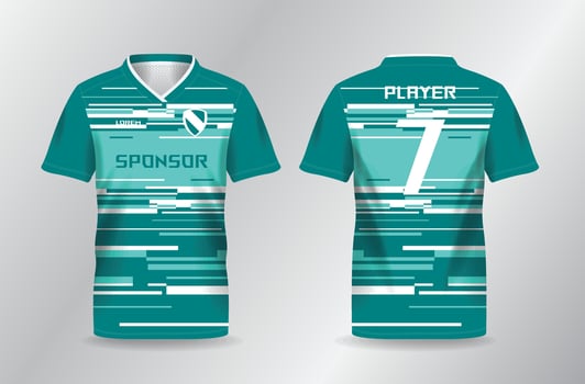 abstract lines background turquoise sport jersey for football and soccer shirt template vector