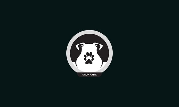 modern pet care shop logo design for business. unique shape, eye catchy, customizable editable logotype vector