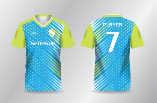 simple abstract blue and yellow sport jersey for football and soccer shirt template vector