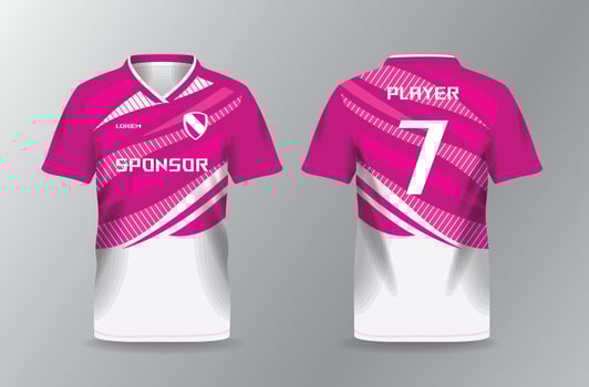 abstract pink and white background jersey for sport apparel and team uniform shirt template vector