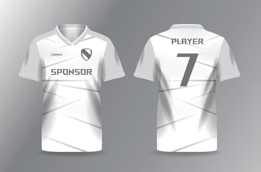simple white and grayscale sport jersey for football and soccer shirt template vector