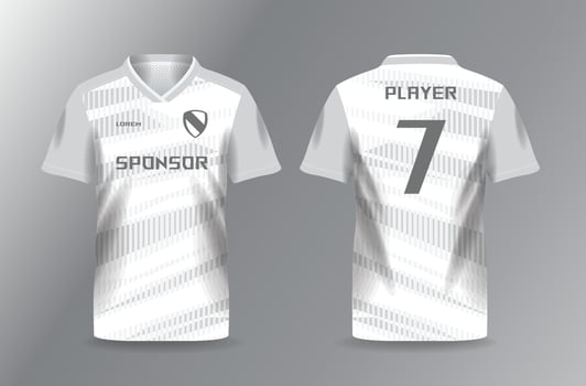 soft white and grayscale background sport jersey for football and soccer shirt template vector