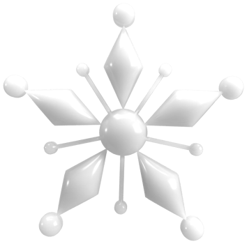 white snowflake 3d render png