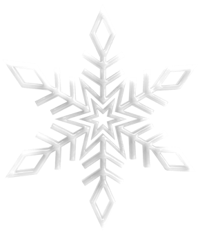 white snowflake 3d render png